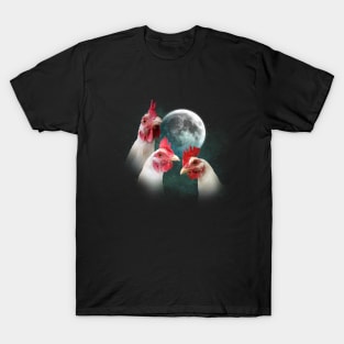 Three Chicken Moon T-Shirt